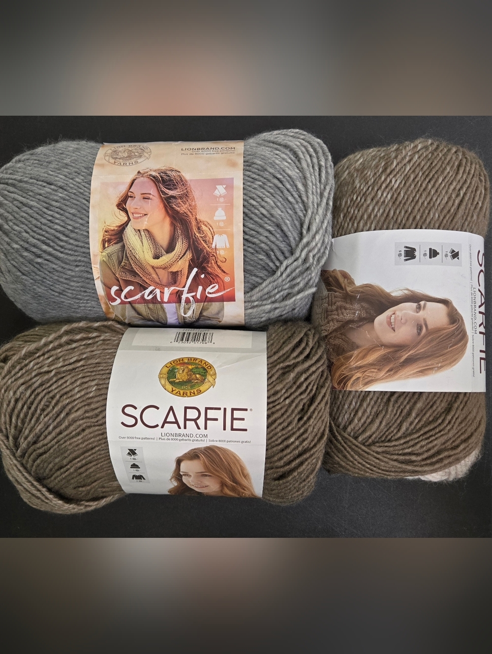 Lion Brand Scarfie Chunky Yarn Bundle - 3 Large Skeins